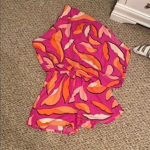 Floral one shoulder romper